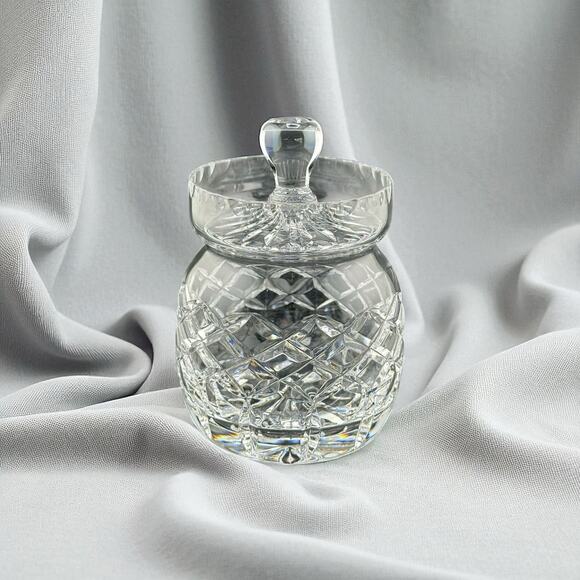 Vintage Cartier Signed Crystal Mini Biscuit Jar Lidded Late 20th Cent. 4.5 " - Picture 1 of 9
